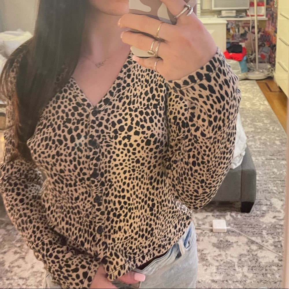 Cheetah print button down